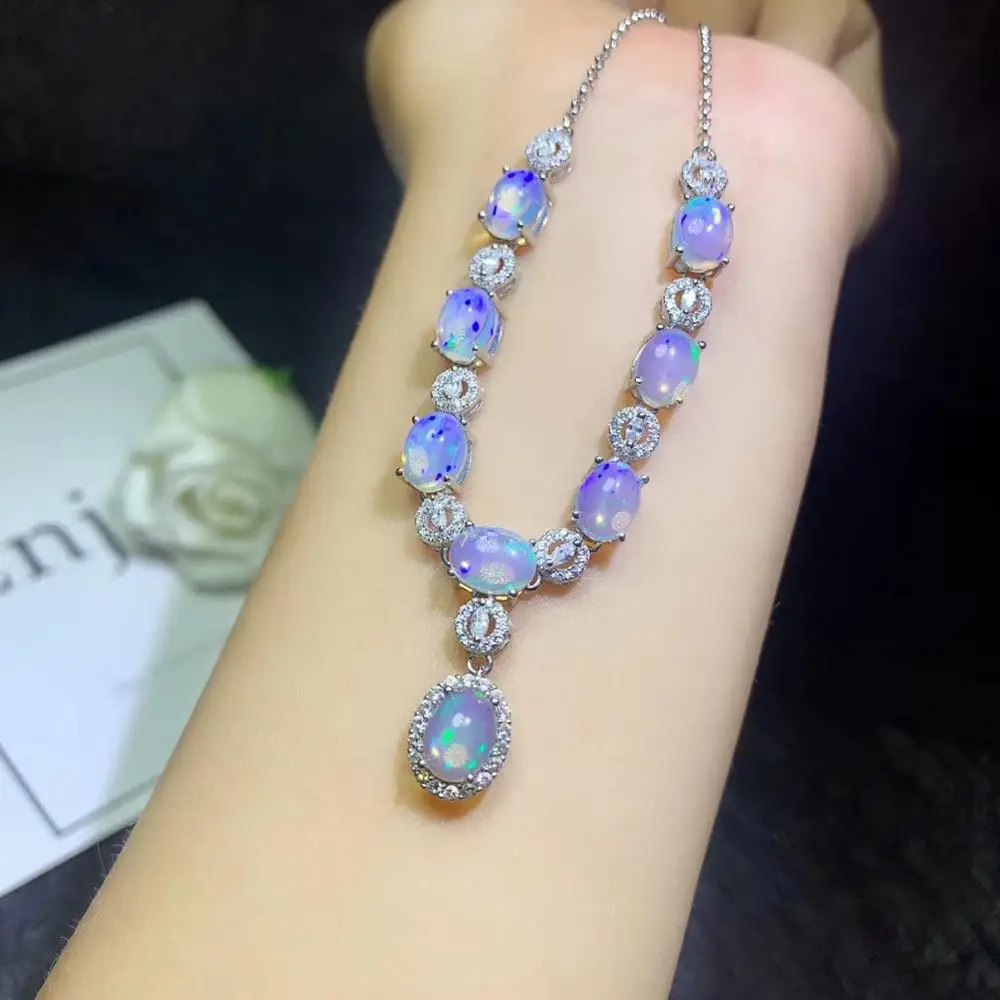 Natural Opal Necklace the only color-changing gem in world 925 Sterling silver party and wedding scene | Украшения и аксессуары