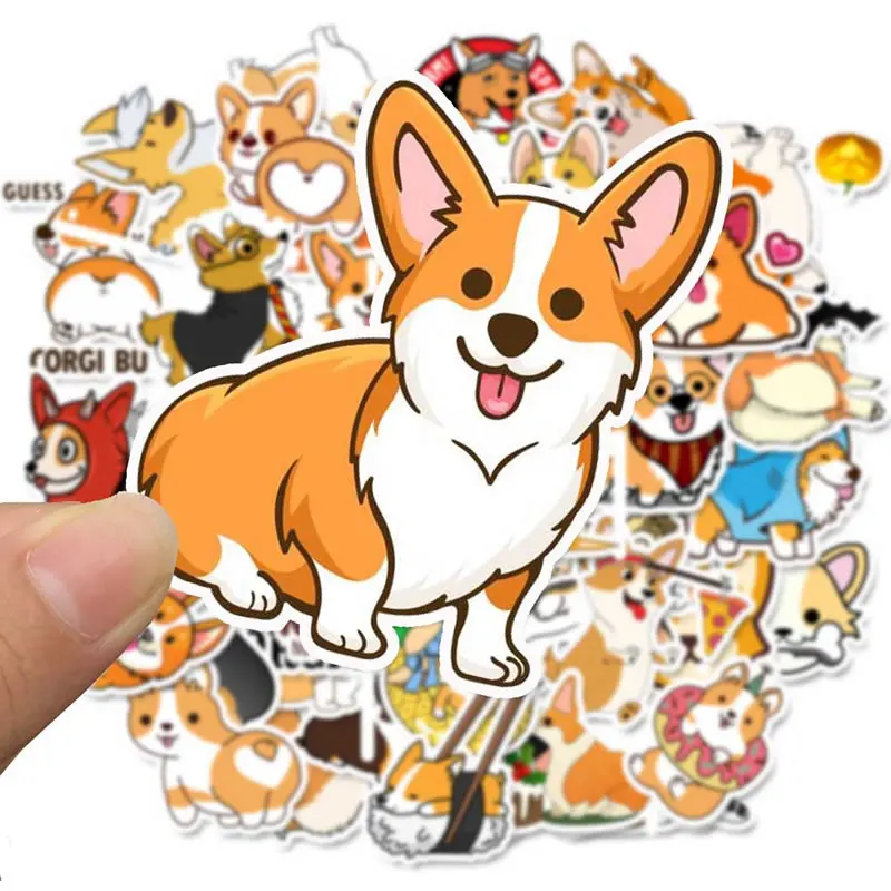 

10/30/50pcs Animal Dogs Corgis Waterproof Stickers Skateboard car Suitcase Motorcycle Children Graffiti kid kawaii sticker toy