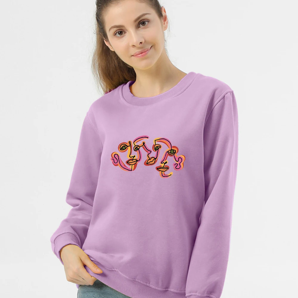 

Sudaderas Kpop Fashion Art Line Graphic Hoodies Aesthetic Ulzzang Jumper Vintage Long Sleeve Oversized Cotton Sweatshirts Women