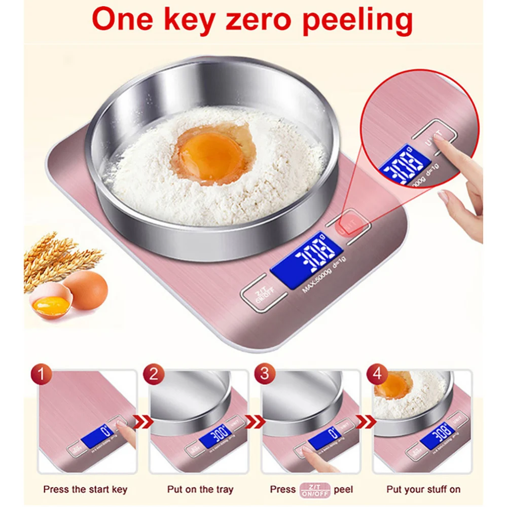 Электронные кухонные весы высокоточные цифровые из нержавеющей стали с зарядкой