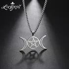 Witchcraft ожерельльбогини для женщин и мужчин Wicca пятиконечная луна кулон ювелирные изделия из нержавеющей стали Волшебная ведьма амулет украшения