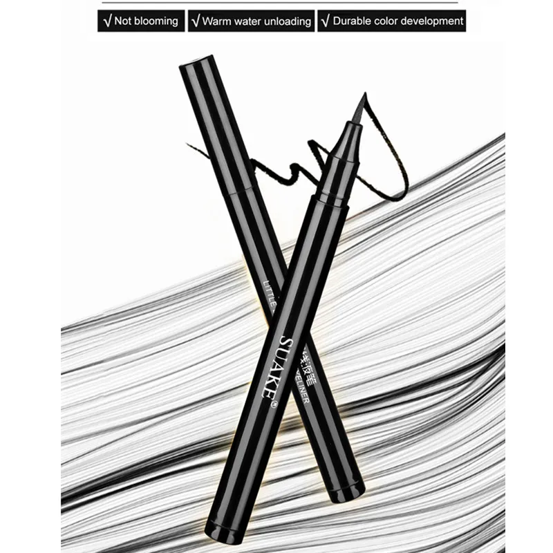 Черная жидкая подводка для глаз макияж супер водостойкая легко носить