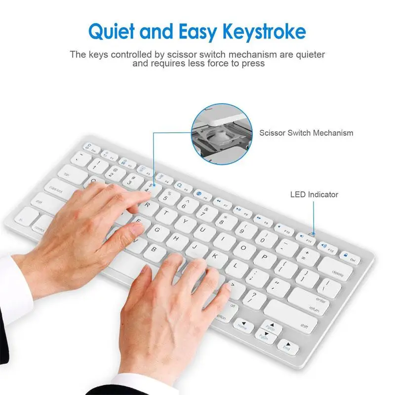 Беспроводная игровая клавиатура HobbyLane Универсальная Bluetooth для компьютера