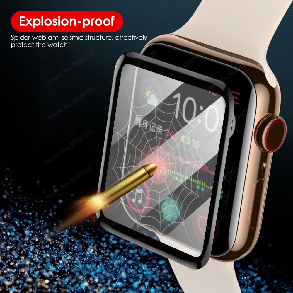 Закаленное 3d-стекло для Apple Watch Series 3 2 38 мм 42 Защитная пленка с закругленными