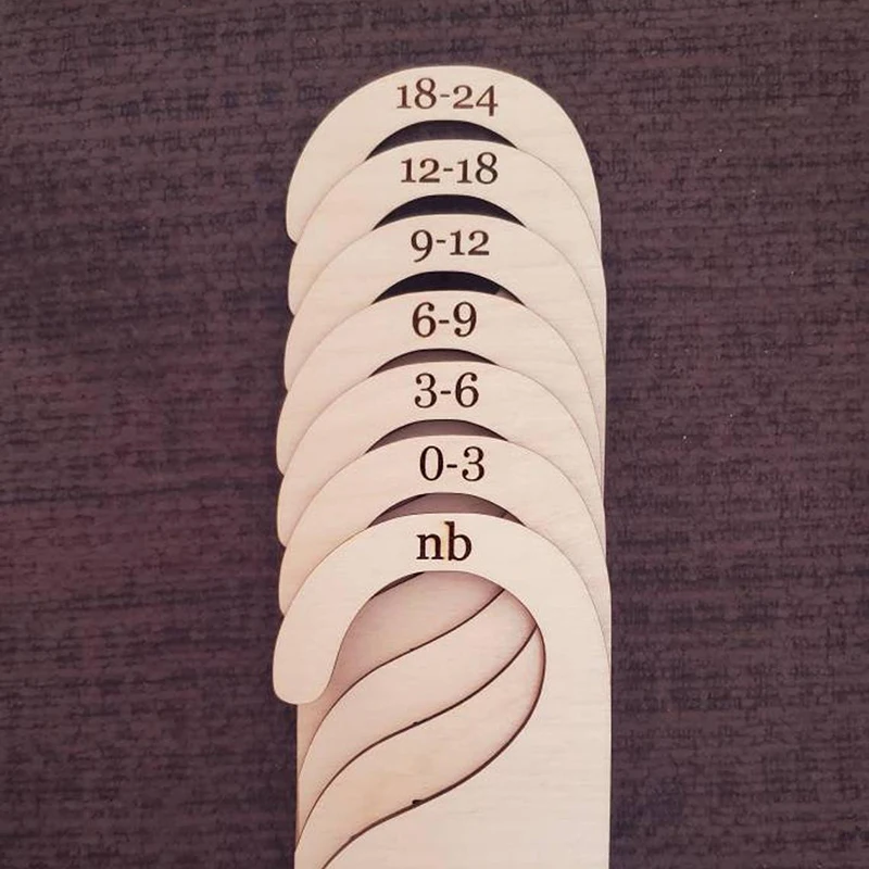 

Wood baby closet dividers set Nursery closet clothes organizers Baby wardrobe divider