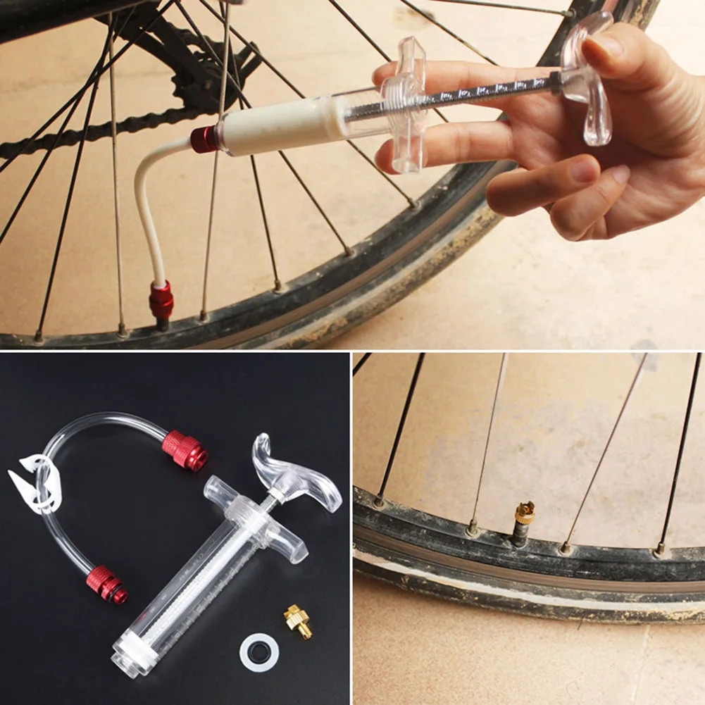 

Balight 190ml Practical Syringe Rubber Hose Kit Inner Tube MTB Road Bicycle Tire Tubeless Valves Repair Tools Tire Fluid Filling