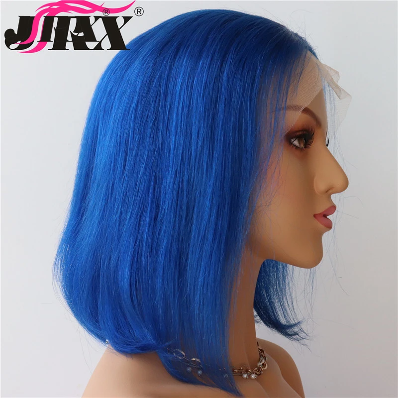 Темно-синий цвет Омбре парики фронта шнурка перуанские волосы фронтальные