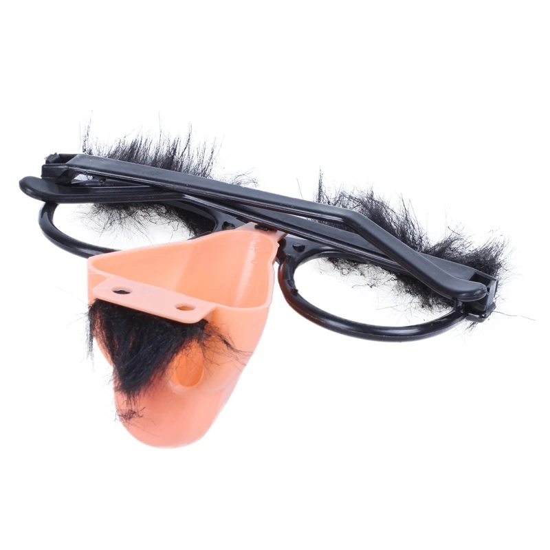 Коралловый клоун Розовый нос и черные усы круглые очки |