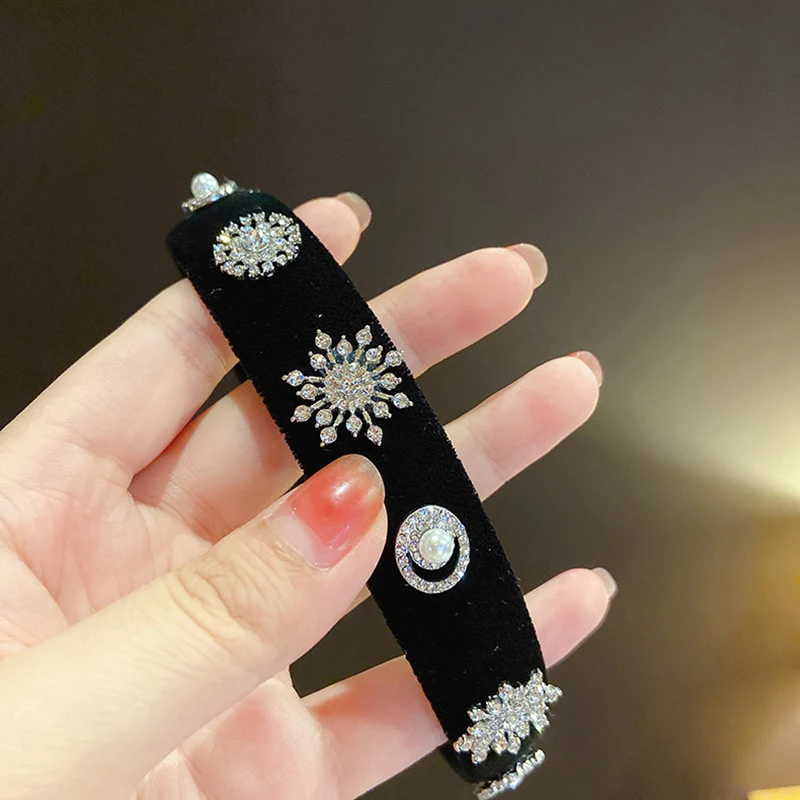 

Hairband Fashion Women Velvet Headband Ladies Hair Band Hoop DIY Hair Accessories Snowflake Hair Hoop Bowknot Wide Hair Band