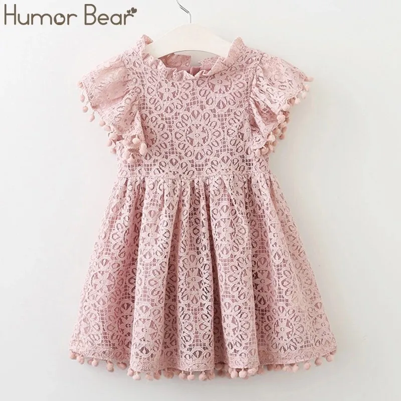

Brands Girls Out Bear Design New Clothes Humor Baby Children's Dress Clothing Dresses Kids Hollow Tassel Dress Princess Dress Ne