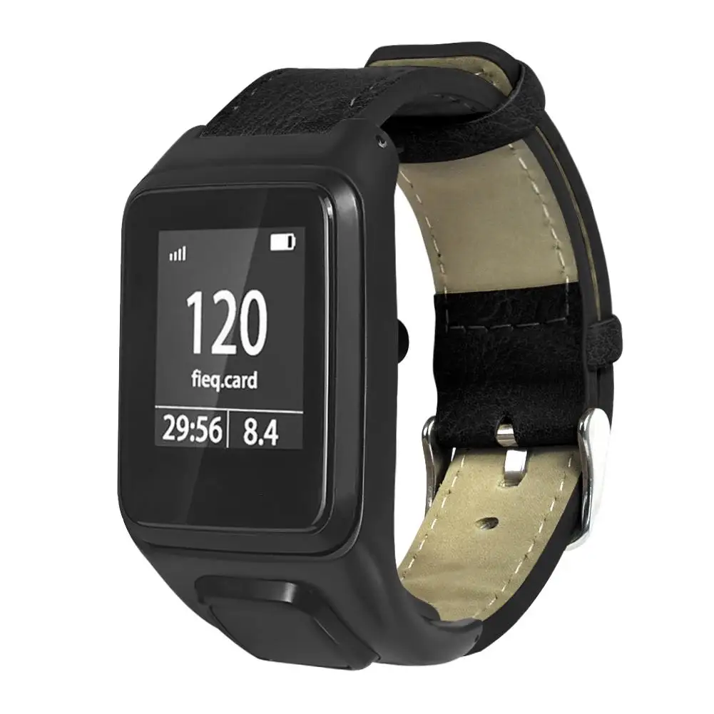 Новое поступление часы кожаный ремешок сменный Ремешок для TomTom 2/3/Runner 2/Spark Cardio/Golfer