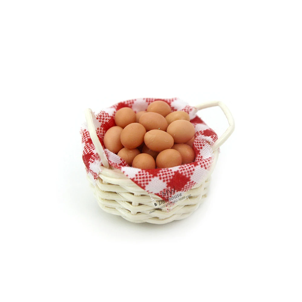 Миниатюрные аксессуары для кукольного домика миниатюрная корзина яиц имитация