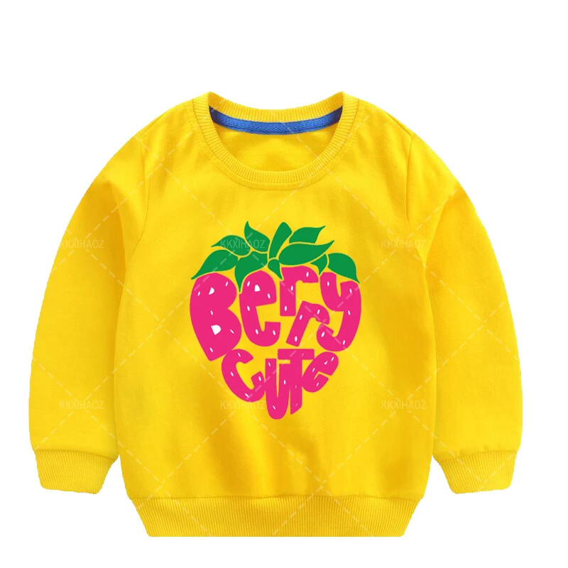 

2-8years Berry Print Cotton Girls Sweatshirts Child Kid Clothes Spring Autumn Baby Girl's Clothing Boys Long Sleeve Hoodies Tops