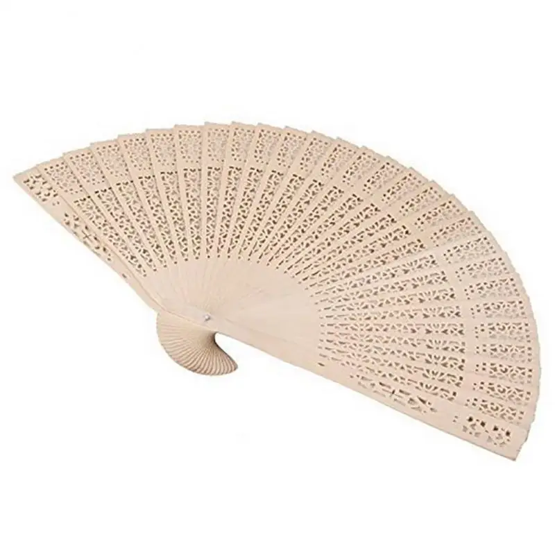 Folding Hollow Bamboo Wooden Fan Chinese Style 20cm Carved Hand-held Decorative Wedding Party Home Crafts Decoration Gifts | Дом и сад