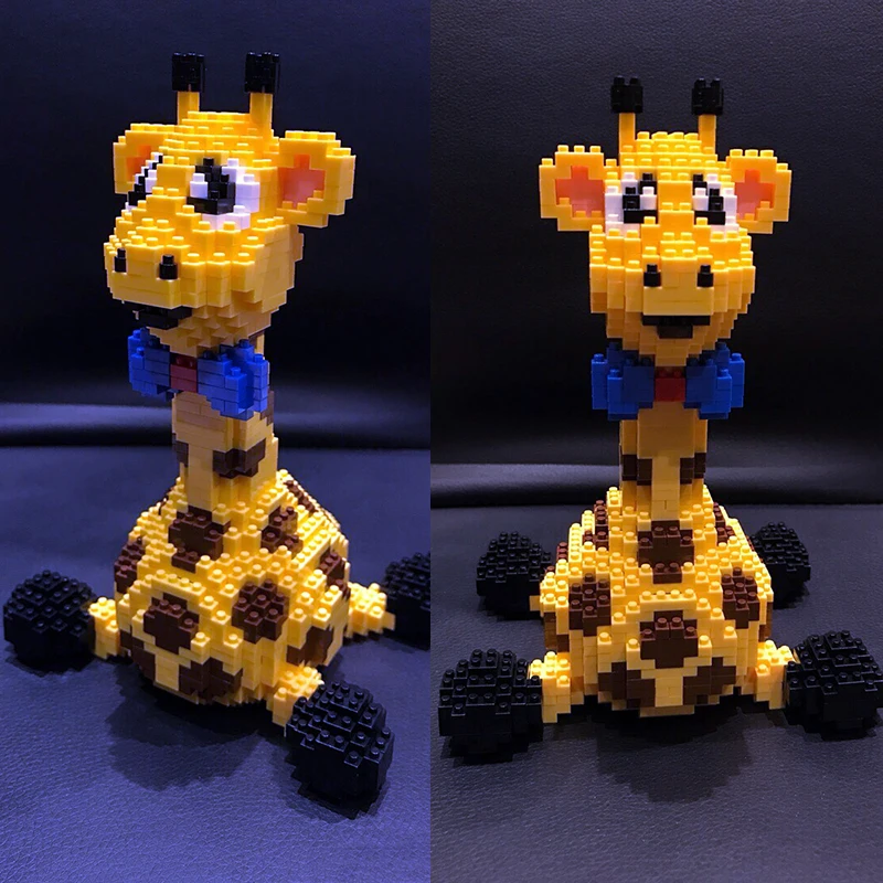 Balody 16083 желтый жираф сидячий питомец 3D модель DIY мини-алмазные блоки кирпичи