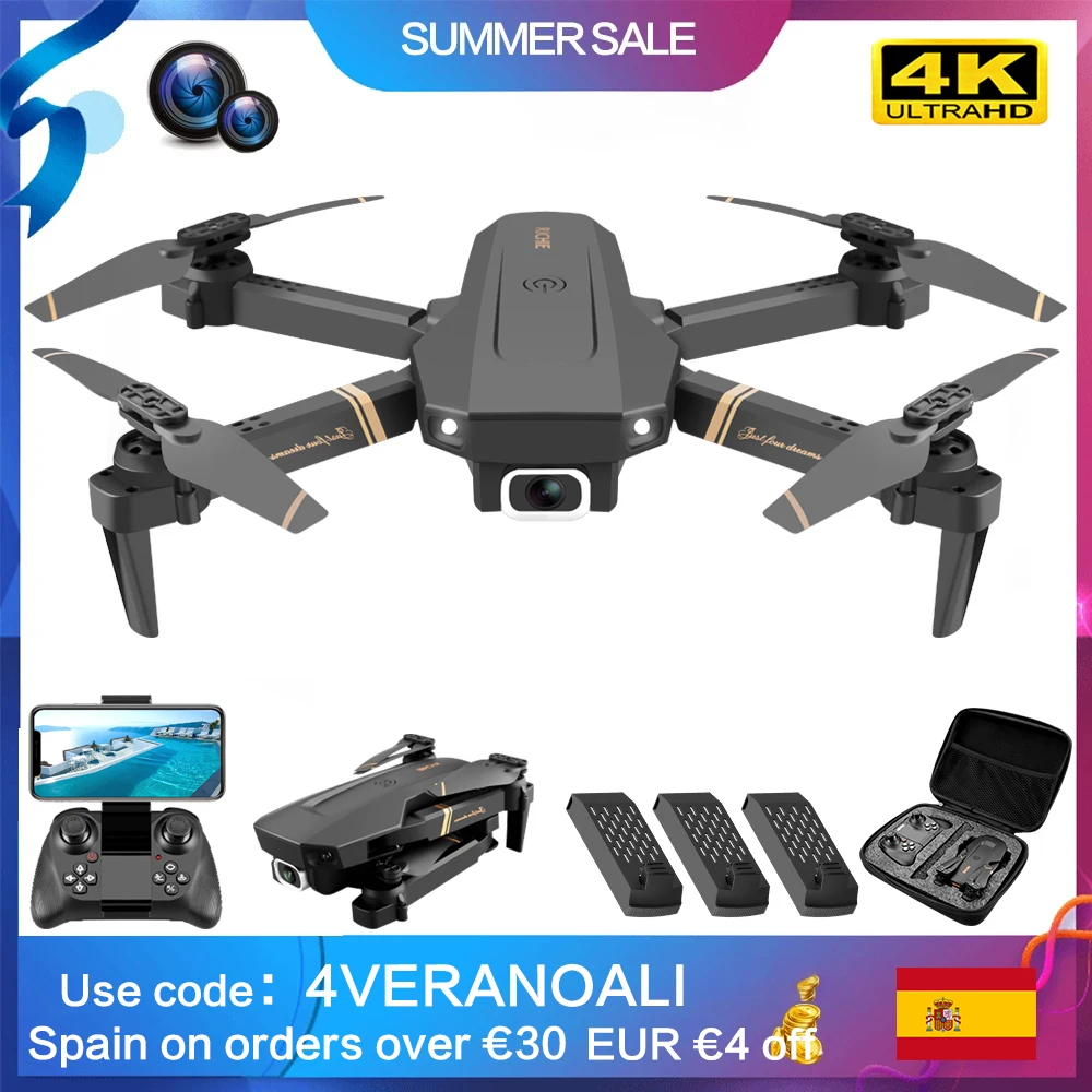 V4 Rc Drone 4k HD Wide Angle Camera 1080P WiFi fpv Drone Dual Camera Quadcopter Real-time transmission Helicopter Toys