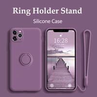 original silicone magnetic ring bracket protective case soft car bracket finger cover phone case for apple iphone