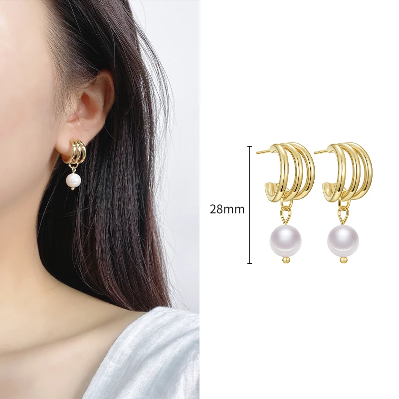 Женские серьги с жемчугом металлические в стиле ретро эффектные сувенирные