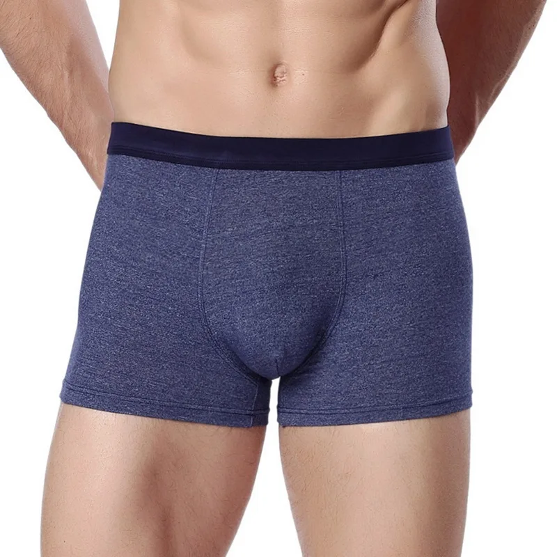 Blue 2PCS Хлопковое белье, бесшовное Мужское нижнее белье, 2 шт., дышащие трусы-боксеры, мягкие, удобные, Calzoncillo Hombre, качественные трусы-боксеры - Цвет: Blue 2PCS