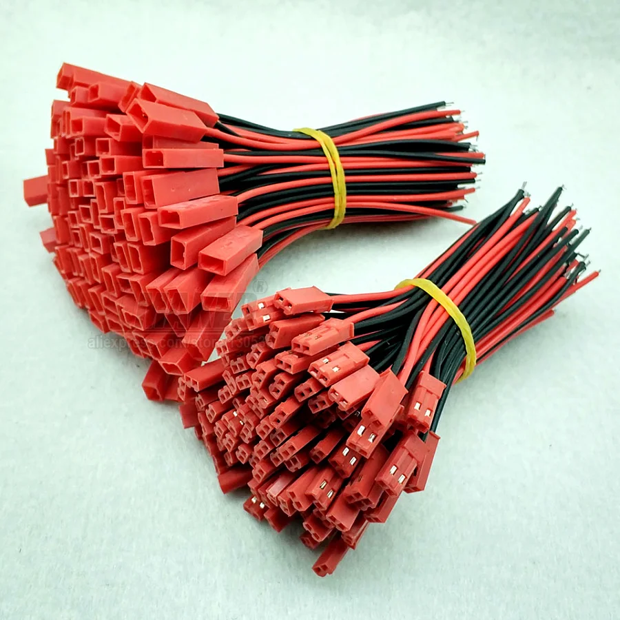 10 пар 100 мм Штекерный и гнездовой разъем JST для аккумулятора RC 2-контактный