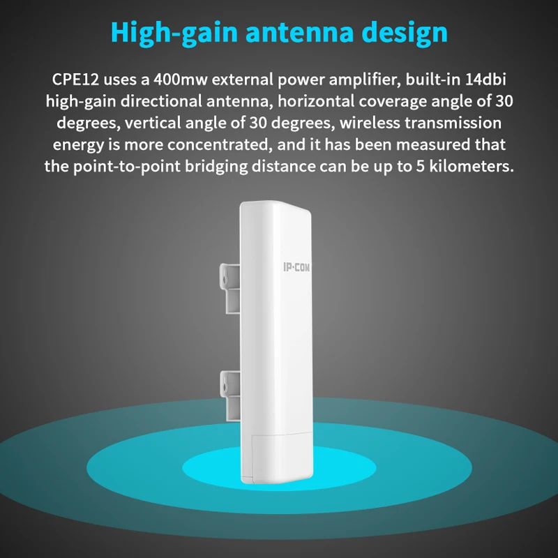 IPCOM CPE12 5 ГГц км точка-точка наружный CPE/Удаленный CPE беспроводной Wi-Fi ретранслятор