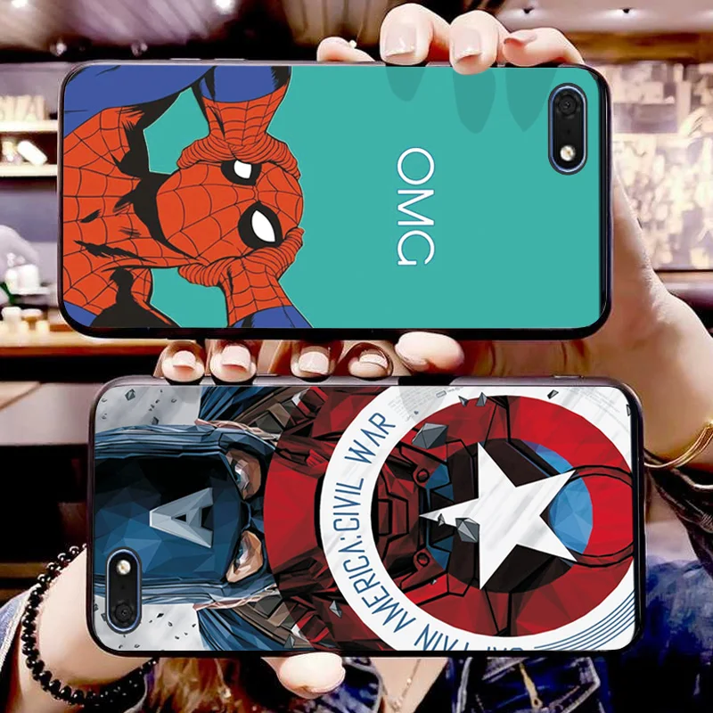 Чехол Marvel Hero для huawei Y5 Prime, мягкий черный ТПУ чехол для huawei Y5 Prime Y5 Y5 Lite Y6 Y7 Prime чехол