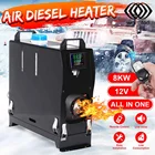 Универсальный дизельный Обогреватель Warmtoo, 1-8 кВт, черный, 8 кВт, 12 В, одно отверстие, автомобильный обогреватель для грузовиков, автодомов, лодок, автобусов + ЖК-переключатель