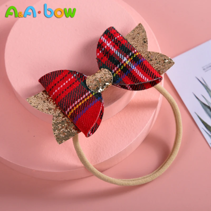 Turbante con estampado rojo para beb&eacute;, cintas para la cabeza, lazos para el pelo, lazo el&aacute;stico de nailon para ni&ntilde;o peque&ntilde;o, diadema de nailon suave y fina, accesorios para ni&ntilde;o peque&ntilde;o-0