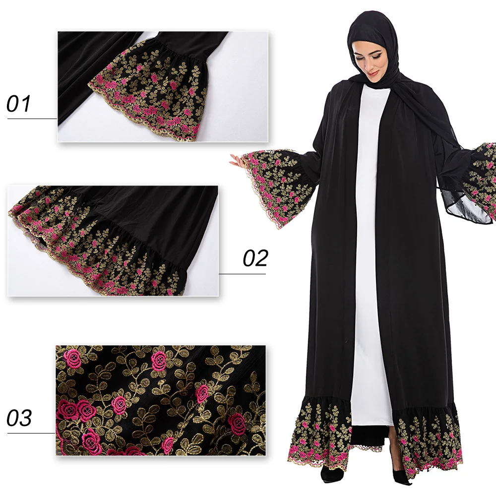 Abaya Дубай марокканское платье Кафтан модный простой черный принт свободный Caftan