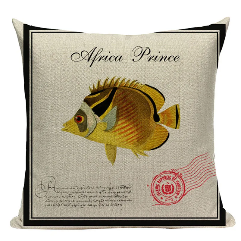 Наволочка морское существо льняная хлопковая декоративная наволочка в морском