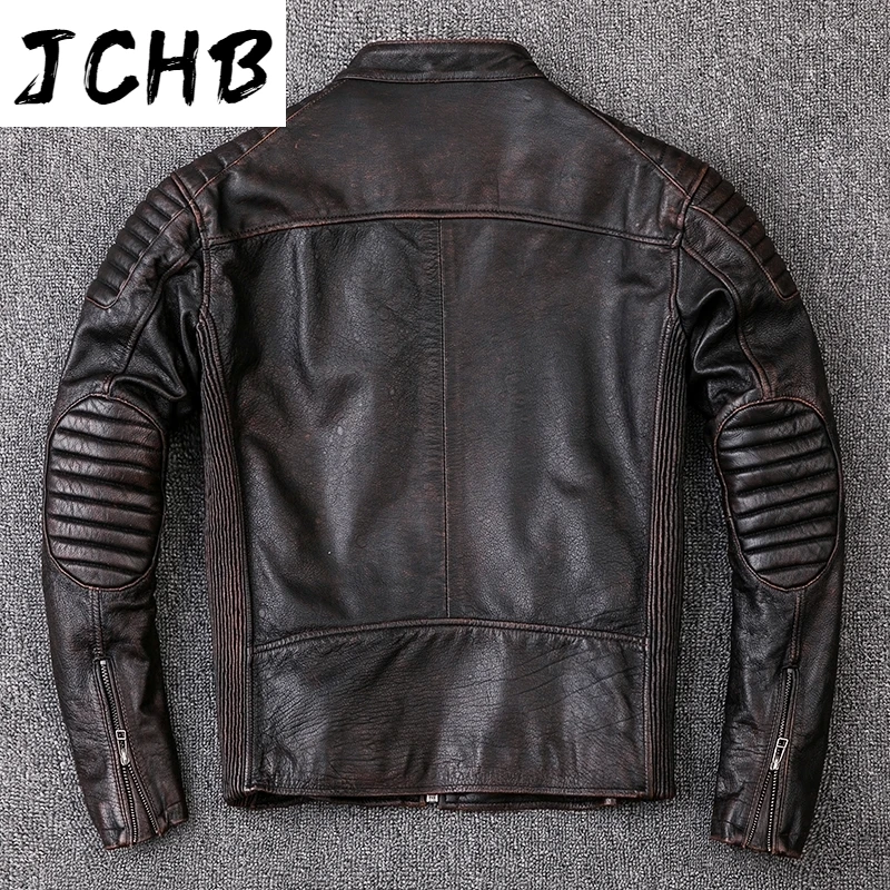 

Autumn JCHB Winter Men Clothes 2021 Genuine Leather Jacket Vintage Real Cow Leather Jackets Chaqueta Cuero Hombre ZL399