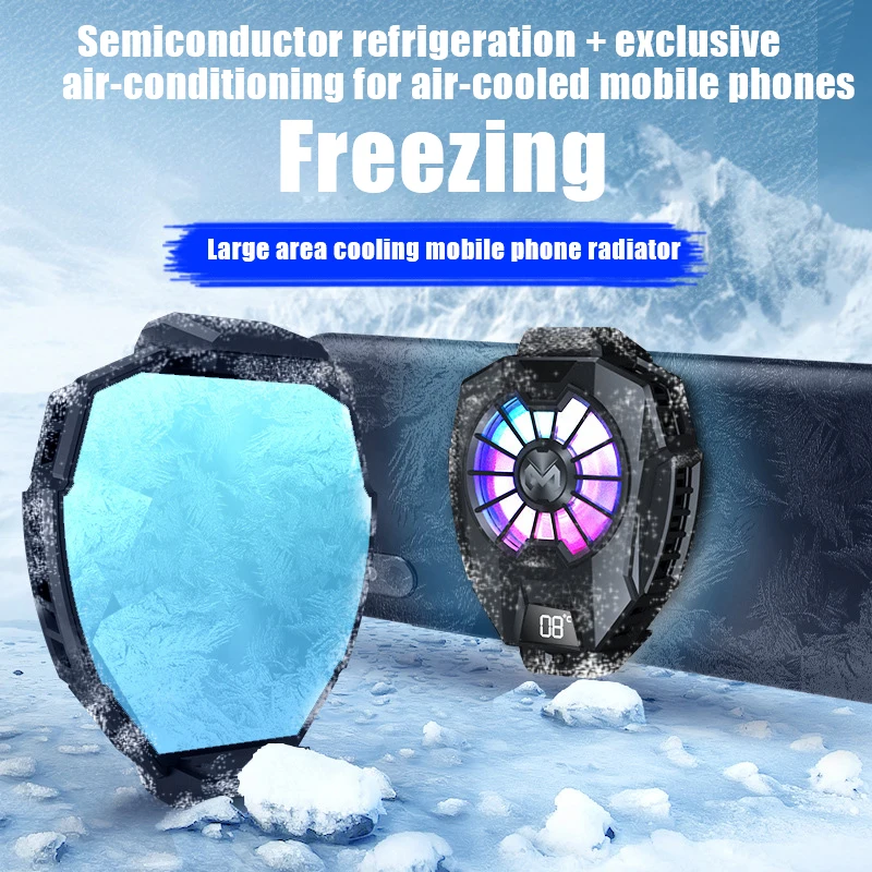 

Portable Mobile Phone Radiator With Colorful Breathing Light For iPhone 13 12 Pro Phone Cooling Fan Case Cooler For Game Video