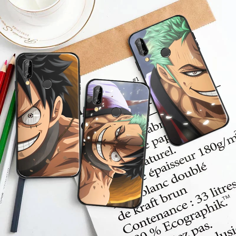 

Japan Anime One Pieces Luffy Zoro Phone Case For Huawei P Smart Z 2019 2021 P20 Pro P30 P40 P40 Lite Pro Soft TPU Cover Coque