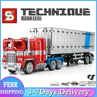 2021 2073pcs technical app rc remote control car transport truck vehicle building blocks bricks educational toys birthday gifts