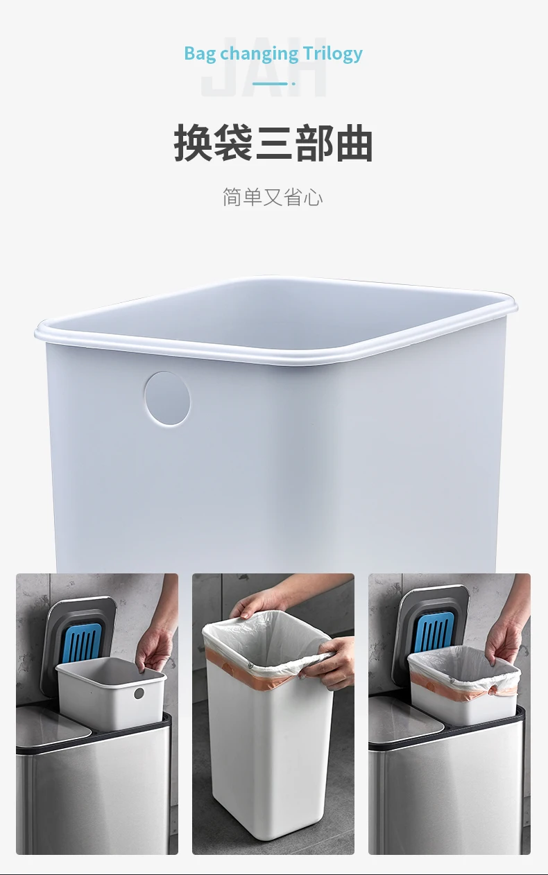 

Creative Square Waste Bin Stainless Steel Classification Fashion Waste Can Living Room Kosz Na Smieci Household Product DI50LJT