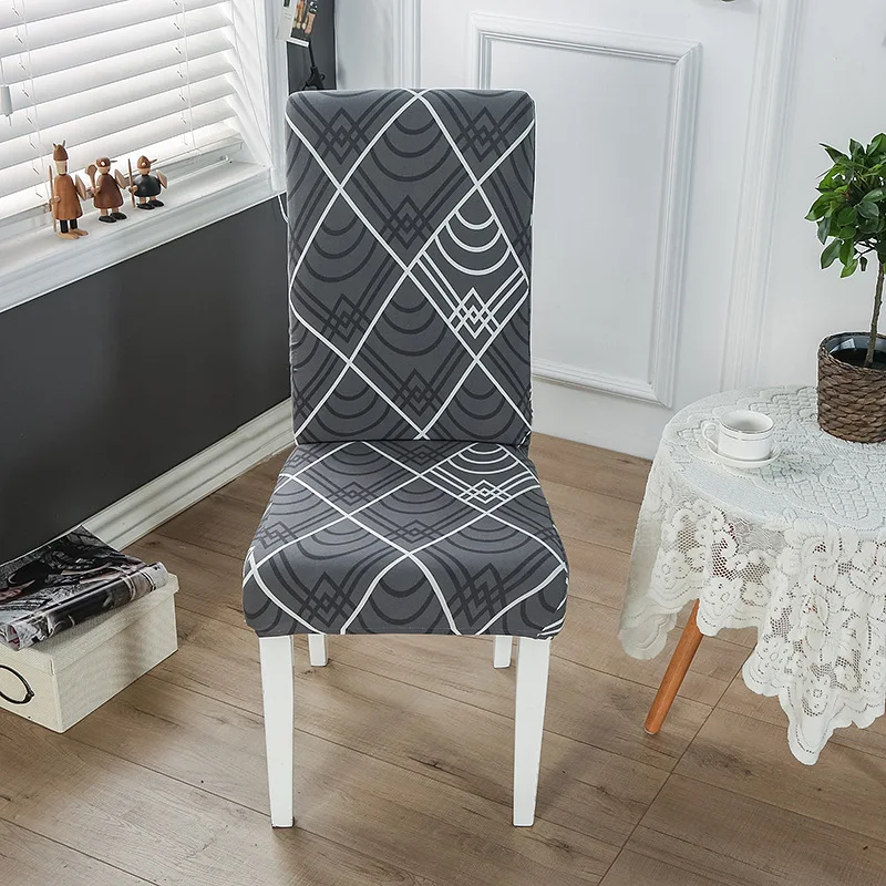 

Elastic Chair Cover Fashion Geometry Home Decoration Dining Chair Cover Detachable Dustproof Office Computer Chair Cover