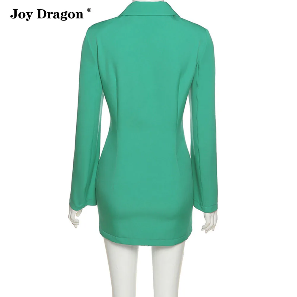 2021 New Fashion Womens Blazer Autumn and Winter Elegant Sexy Casual Midi Length Long Sleeve Jacket Coat Office Outerwear