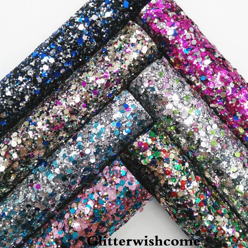 Искусственная кожа Glitterwishcome 21 х29 см Размер A4 массивная блестящая кожаная ткань