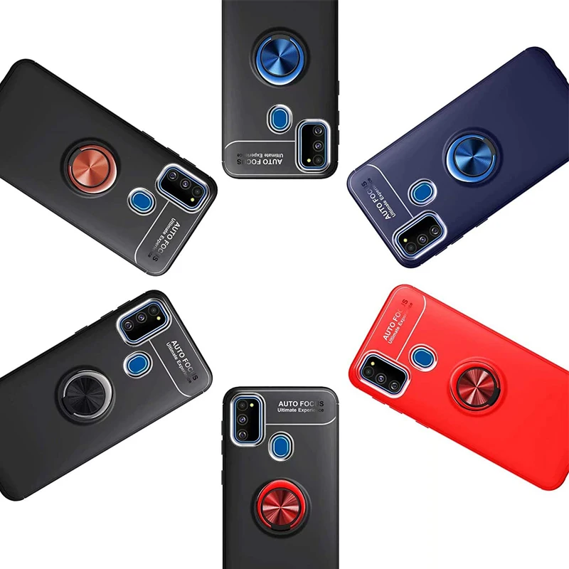 

3-in-1 Phone Cases + Camera Glass for Honor 9A/MOA-LX9N Magnetic Ring Silicone Cover Honor9 A Honor-9 A Huawei Y6P Case Honor9A