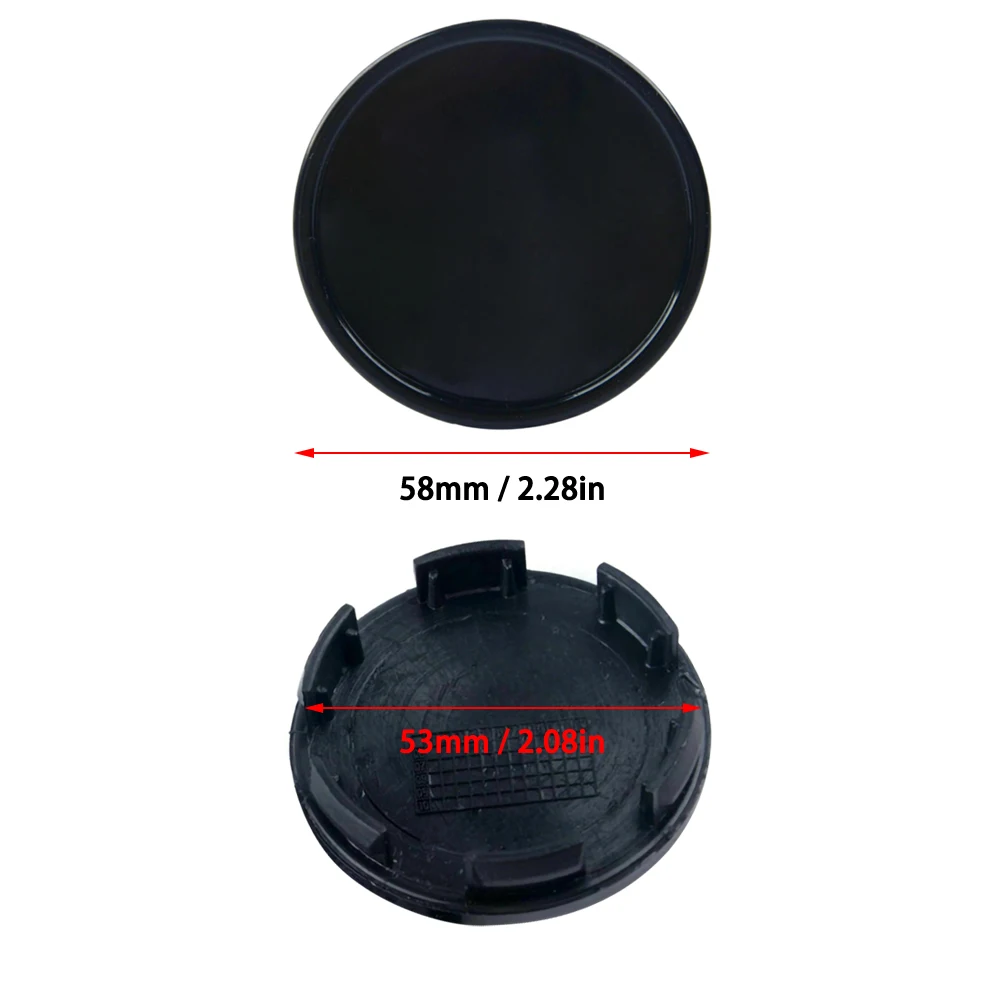 4pcs 58MM Black Chrome Plastic Flat Surface Car Wheel Center Hub Caps Cover Auto Rim Tire Hubcap | Автомобили и мотоциклы