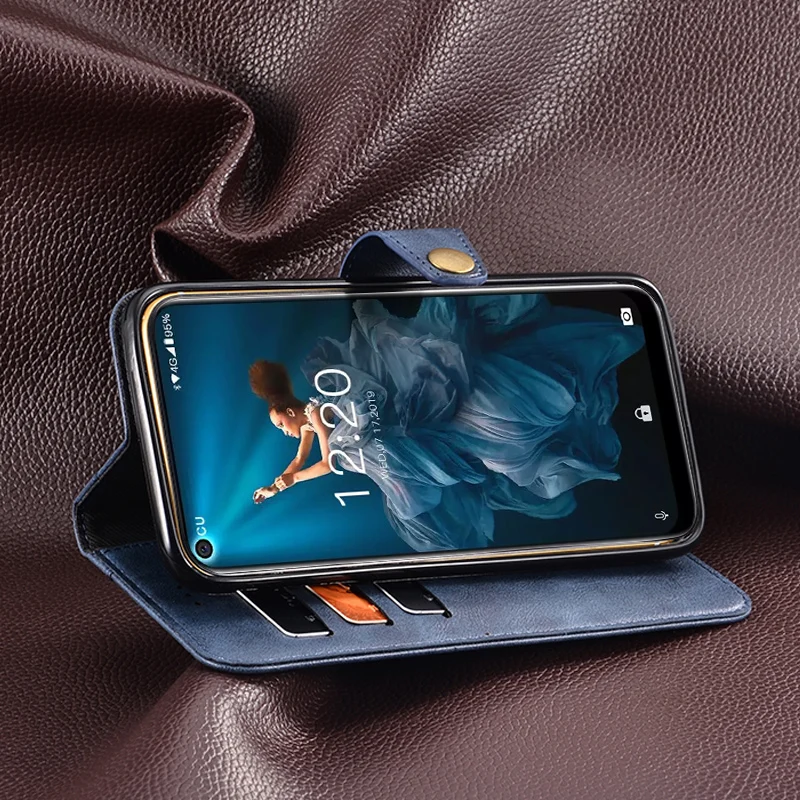 Деловой кожаный чехол для Oukitel C17 Pro C17Pro Роскошный винтажный откидной