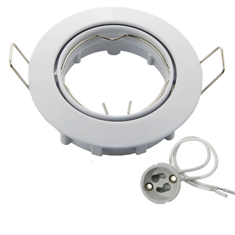 

Adjustable Ceiling Lamp Holder Bases Halogen Light Bracket Cup Aluminum LED Downlight GU10 MR16 Spot Light Bulb Lamp Holders