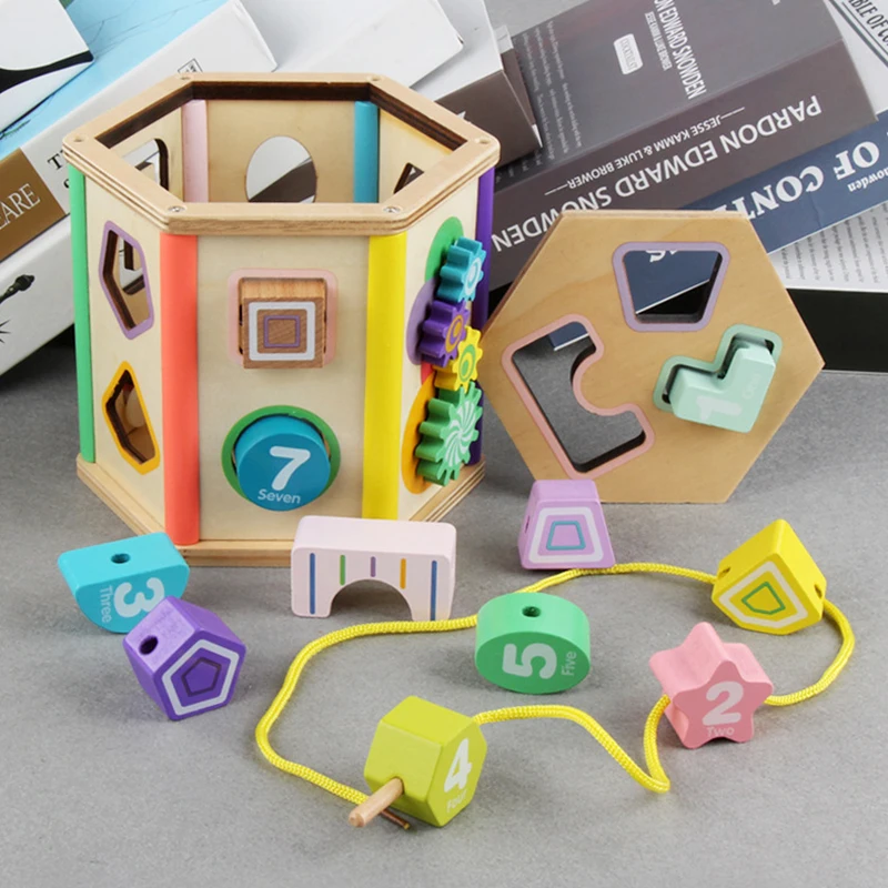 

Plan Toys, Wooden Puzzles Children Box Educational Kids Game Learning Baby Geometry Jigsaw