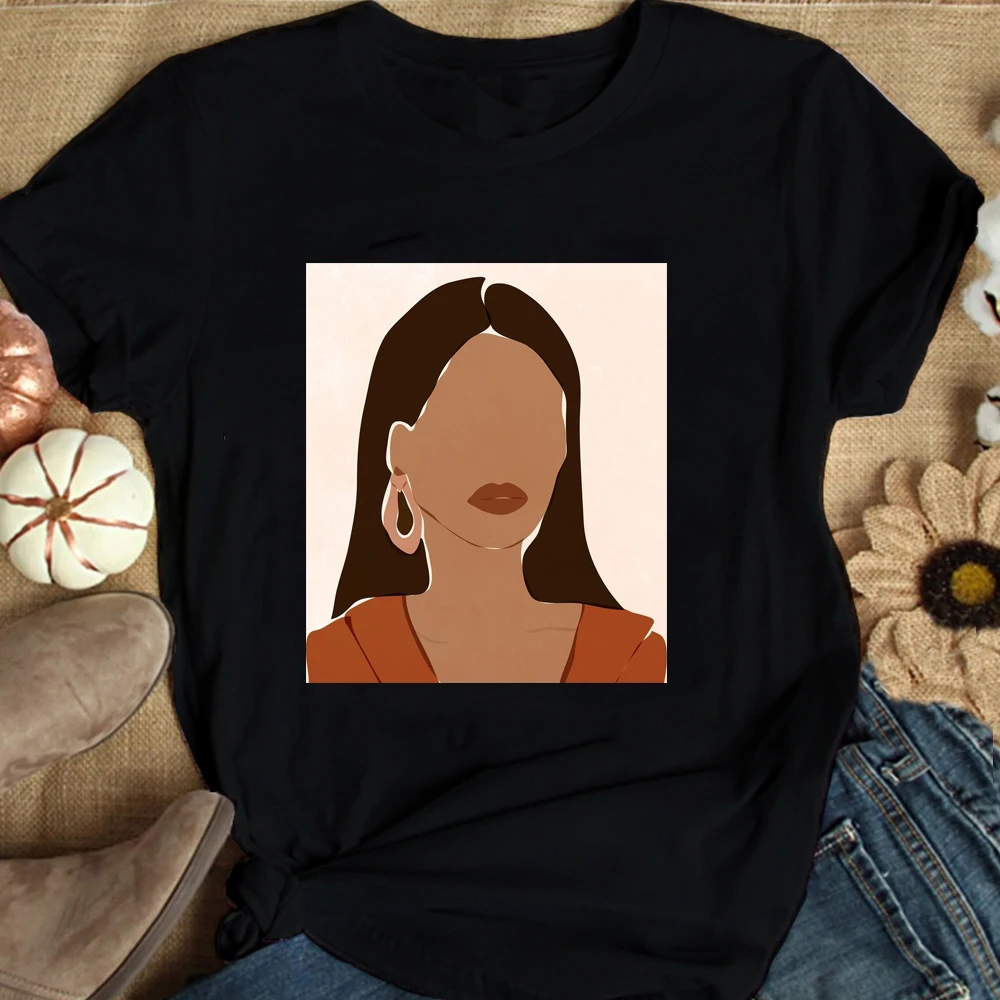 

Female Tshirt Top Clothing No Face Women T-shirts Kawaii Print Shirt Lady Graphic Summer Cute Style Anime Hip Hop T Shirt