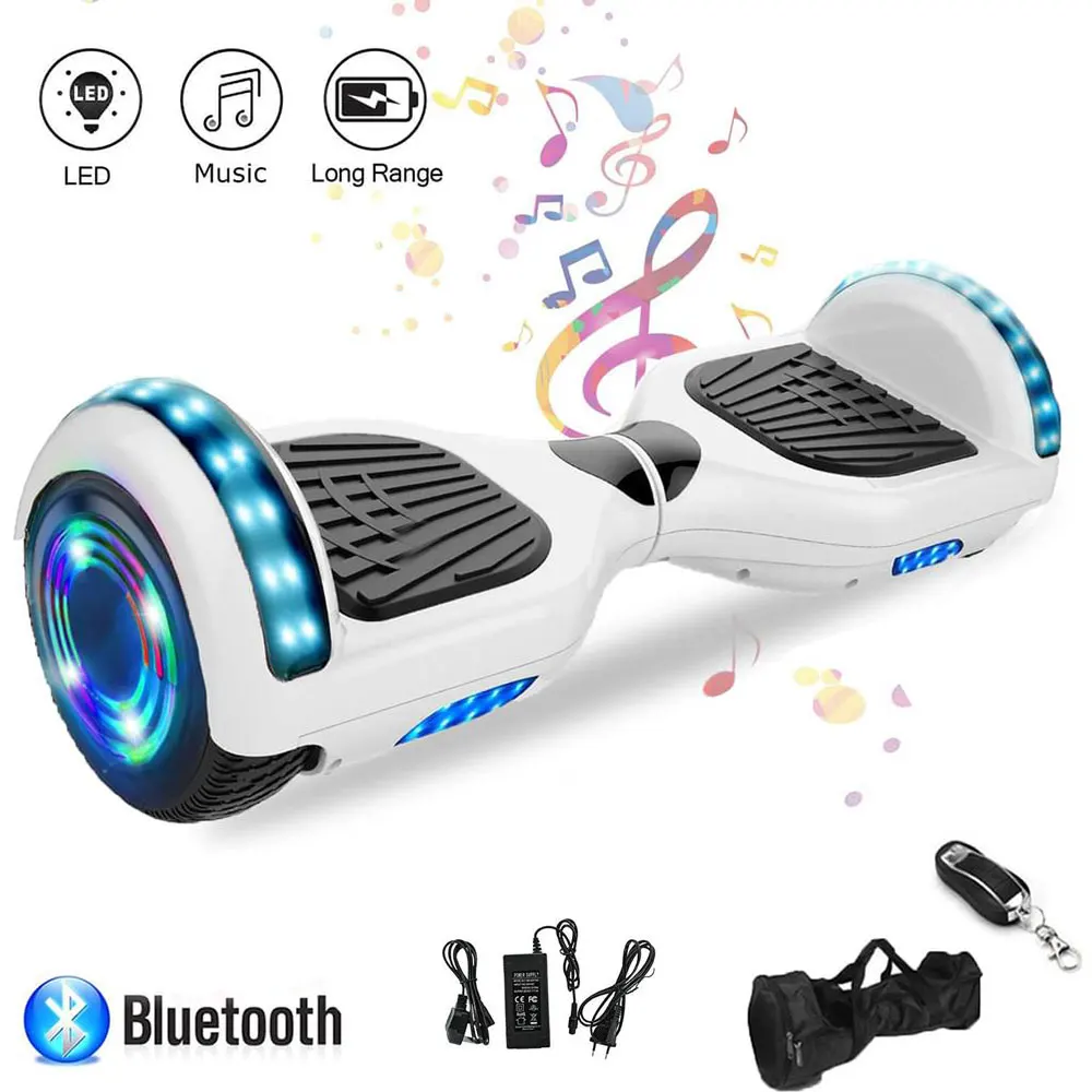 Электрический скутер 6 5 дюйма белый Ховерборд Bluetooth 2 колеса скейтборд