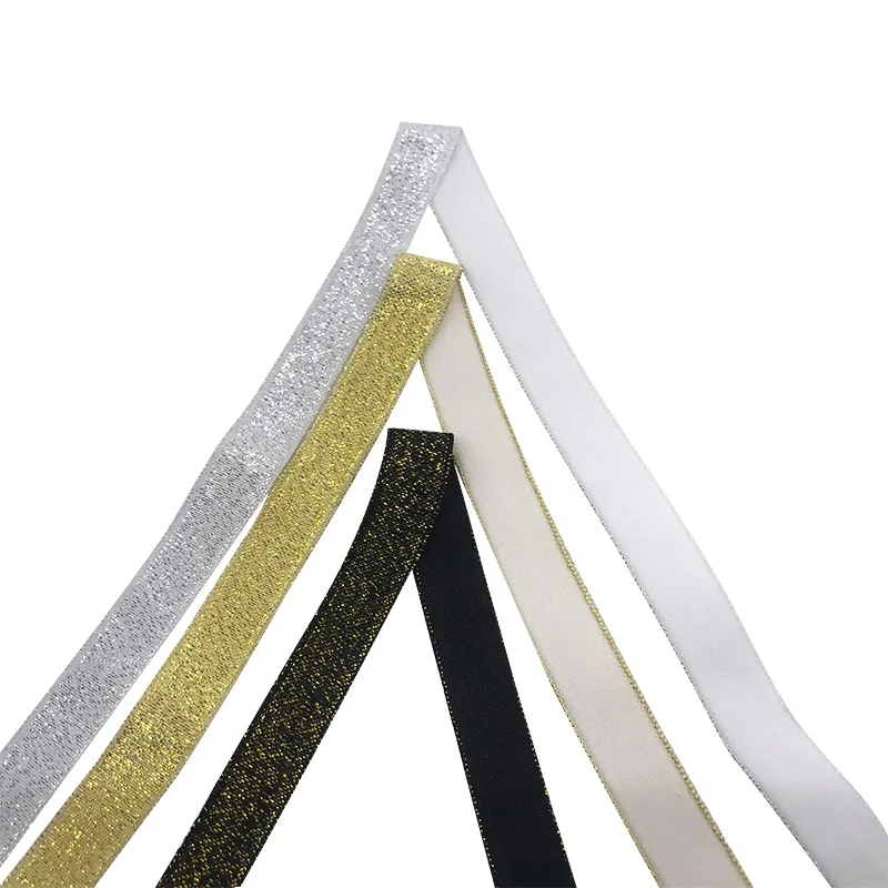 3/8 ''(10 мм) Золотая/серебряная нить эластичная для волос аксессуары блестящая