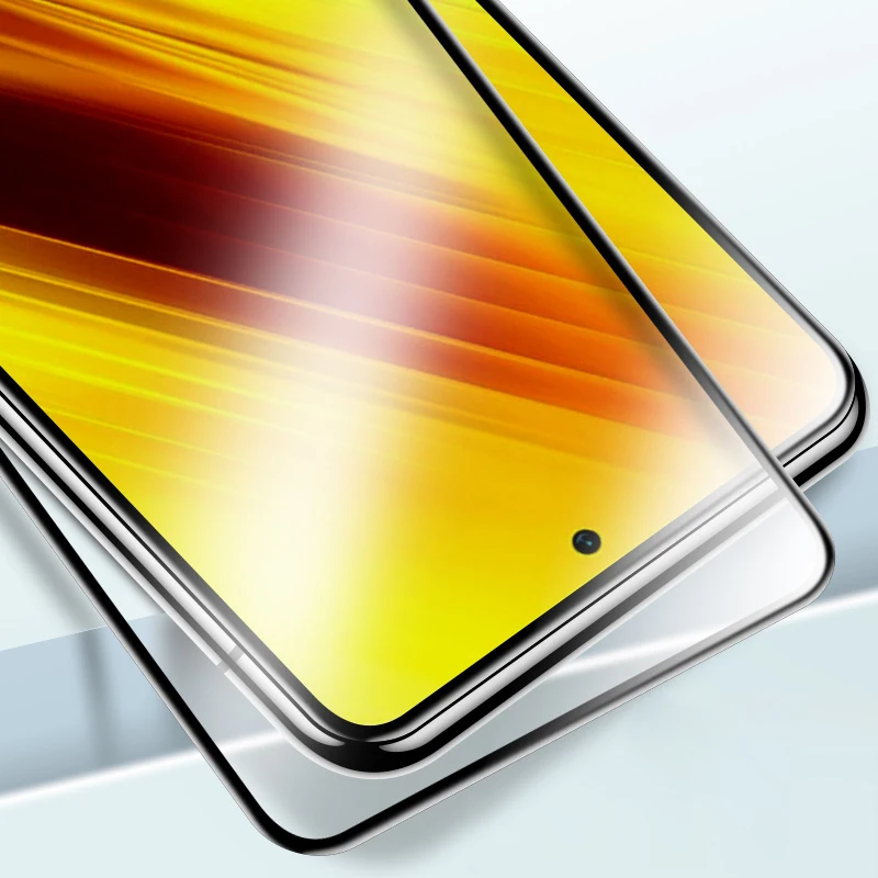 

For Xiaomi POCO X3 NFC Glass for Redmi Note 9S 9 Pro Max 7 8 8T K20 Pro Glass edge Glue Screen Protector 9H Tempered 15D Glass