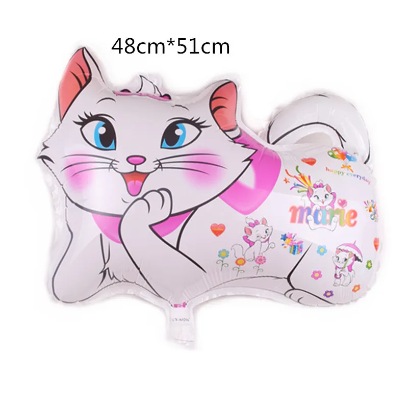 Balloon-1Pcs Marie Cat Тема воздушный шар посуда бумажный баннер на тарелке, чашке розовый Кот Девочки День рождения Свадьба детский душ украшения принадлежности - Цвет: Balloon-1Pcs