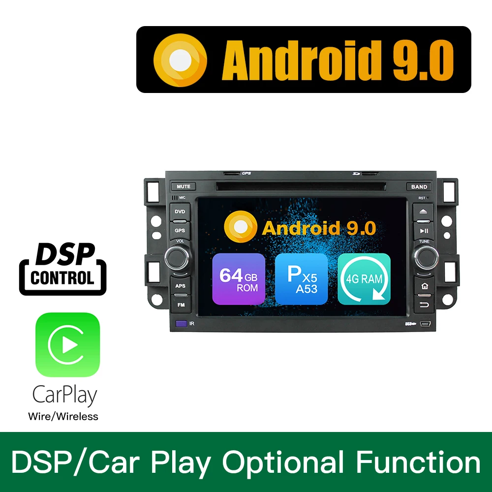 

Android 9.0 Octa Core 4GB RAM 64GB ROM Car DVD GPS Navigation Multimedia Player Car Stereo for Chevrolet AVEO 2002-2011