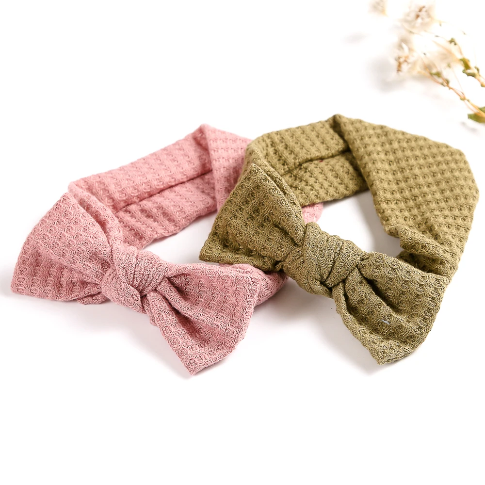 

Casual Elastic Baby Headband with Bow Head Wrap 20cm Hollow out Baby Girl Hairband for Newborn Hair Accessories